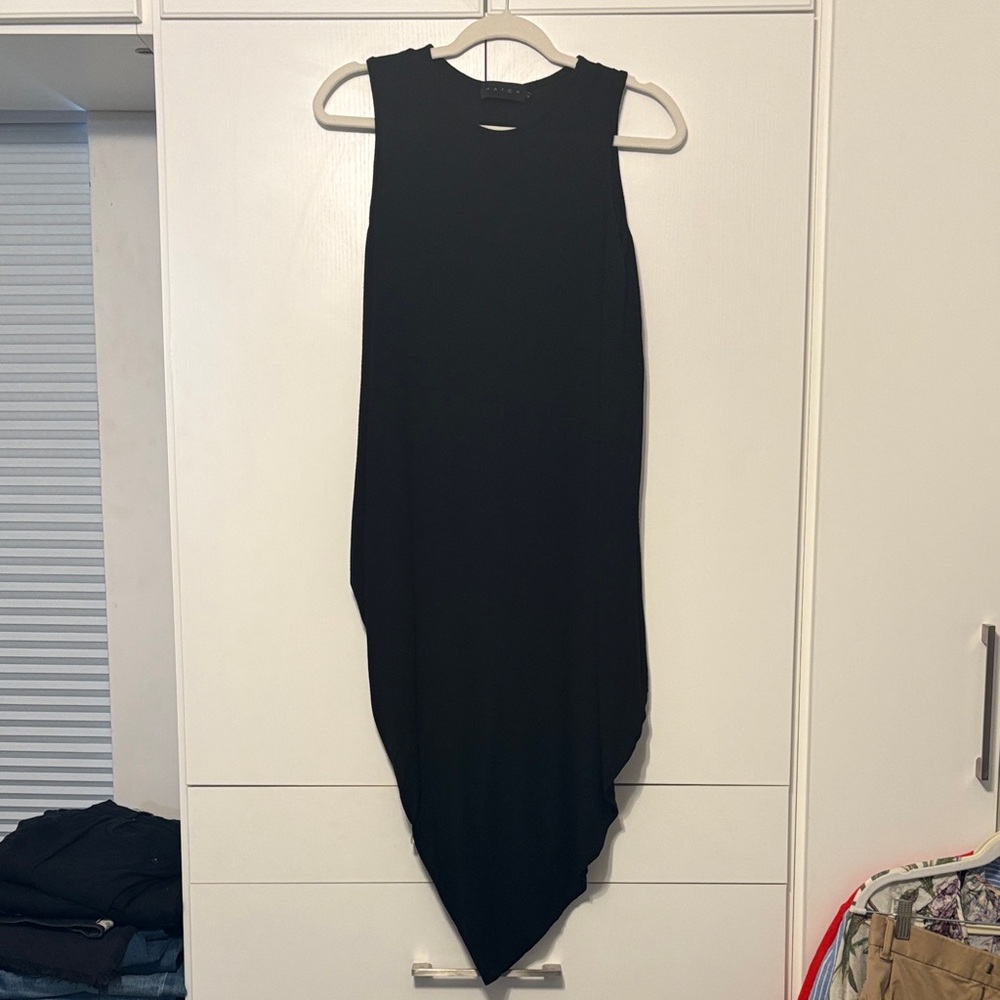 Hatch asymmetrical hem fitted dress in black size 2